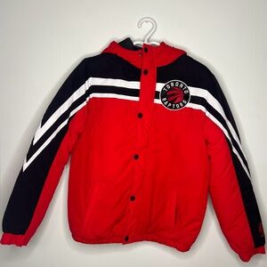 Kids Red and Black Puffer Jacket with Hood